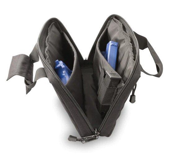 Elite Surival Systems lockable padded handgun case constructed from black denier nylon.